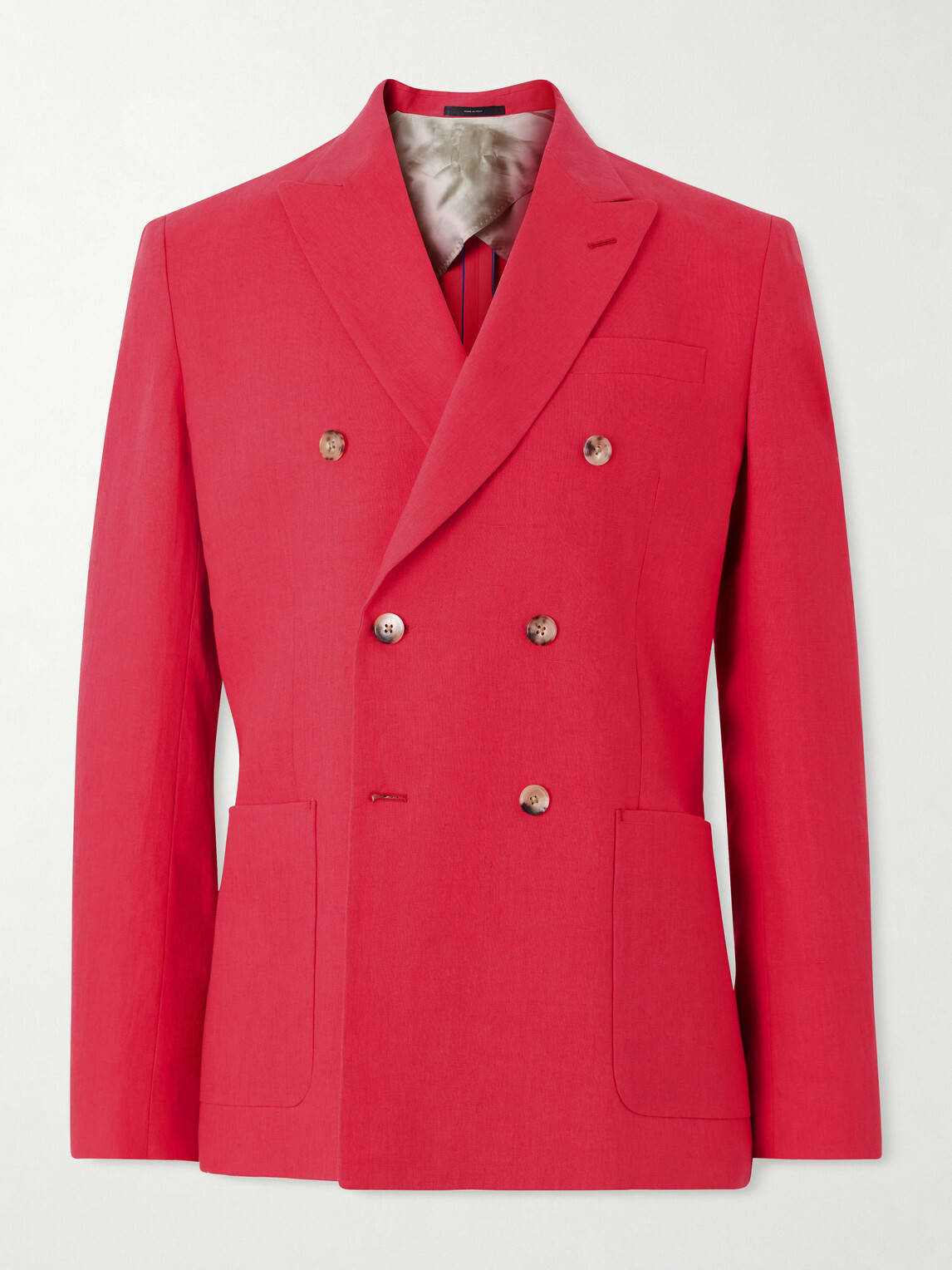 Paul Smith - Double-Breasted Linen Blazer - Red