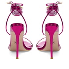 Femme LA Women's London Lace Up Sandal Heel in MtllcPnk