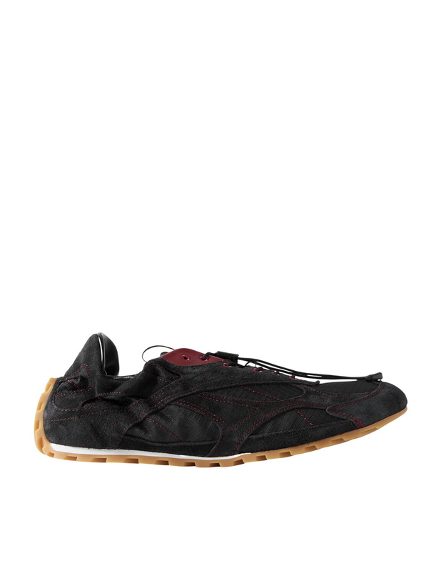 Photo: Bottega Veneta - Orbit Flash Ripstop-Trimmed Suede Sneakers - Black