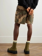 CELINE - Straight-Leg Camouflage-Print Cotton-Twill Cargo Shorts - Brown