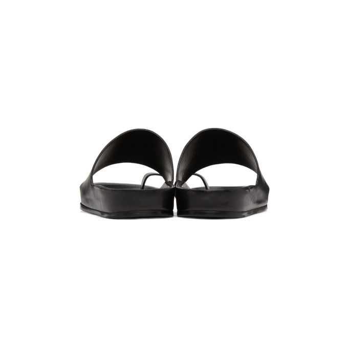★Jil Sander★ Leather Slide Black JP38001A15511001 Jil Sander Black Leather Slide Sandals Jil Sander