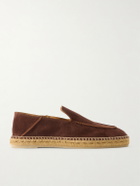 TOM FORD - Collapsible-Heel Suede Espadrilles - Brown
