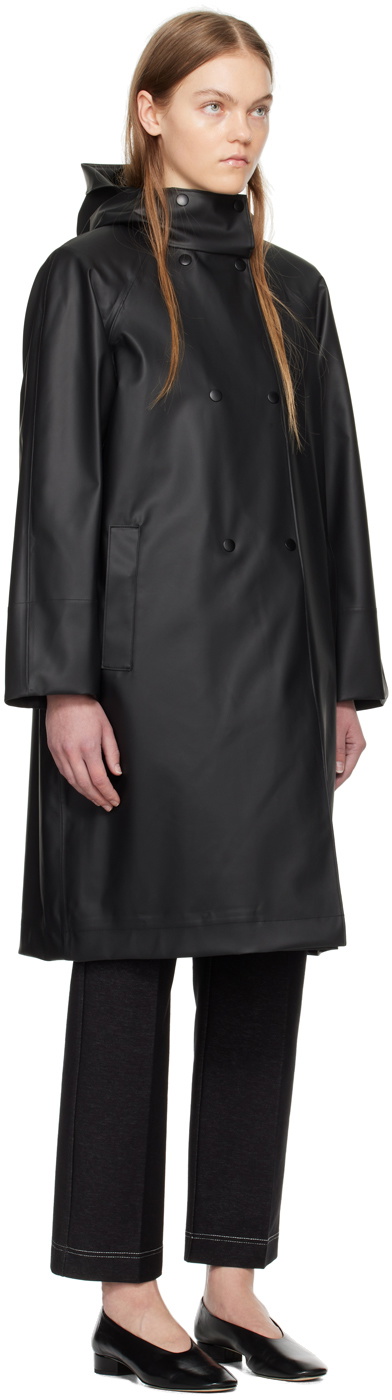 max mara rainwear black nylon and cashmere reversible coat