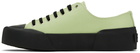 Jil Sander Green & Black Canvas Sneakers