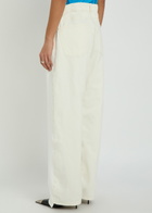 Bettter Contrasting Denim and Cotton Straight-leg Trousers White