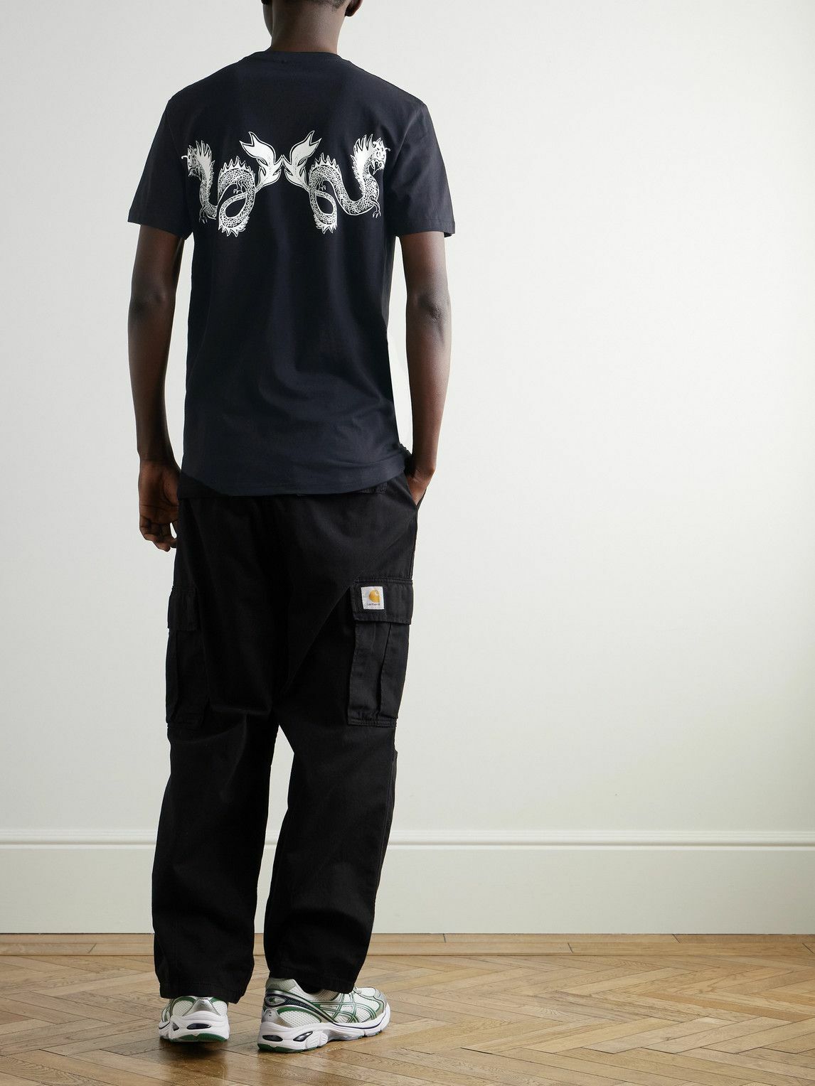 MANAAKI - Taniwha Logo-Print Cotton-Jersey T-Shirt - Black