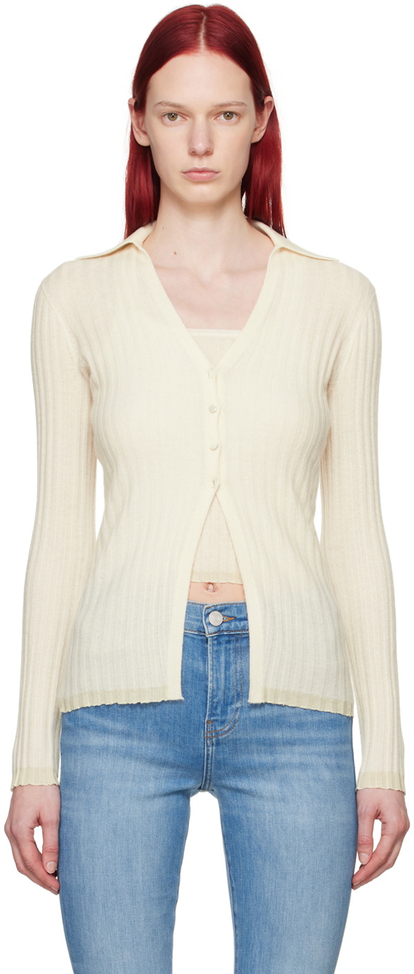 Guest in Residence Off-White Rib Cardigan Guest in Residence