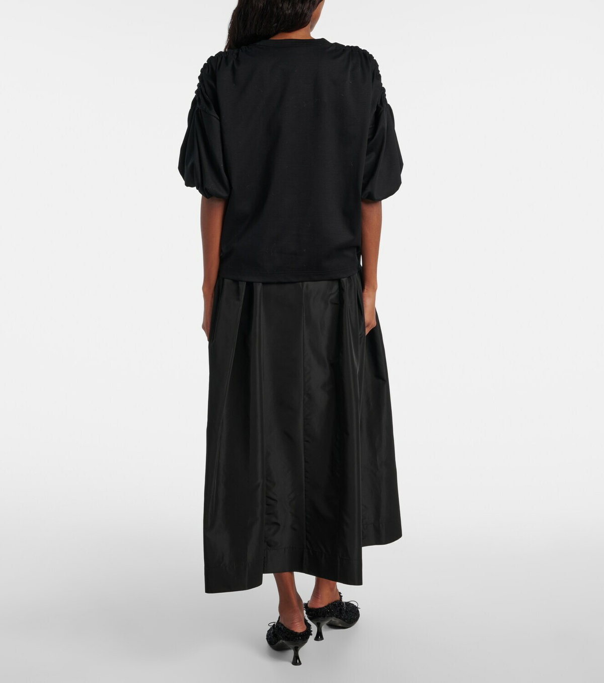 Noir Kei Ninomiya Gathered cotton jersey T-shirt