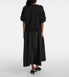 Noir Kei Ninomiya Gathered cotton jersey T-shirt