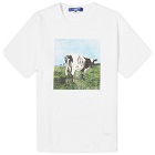 Junya Watanabe MAN Men's Cow Print T-Shirt in White &Black