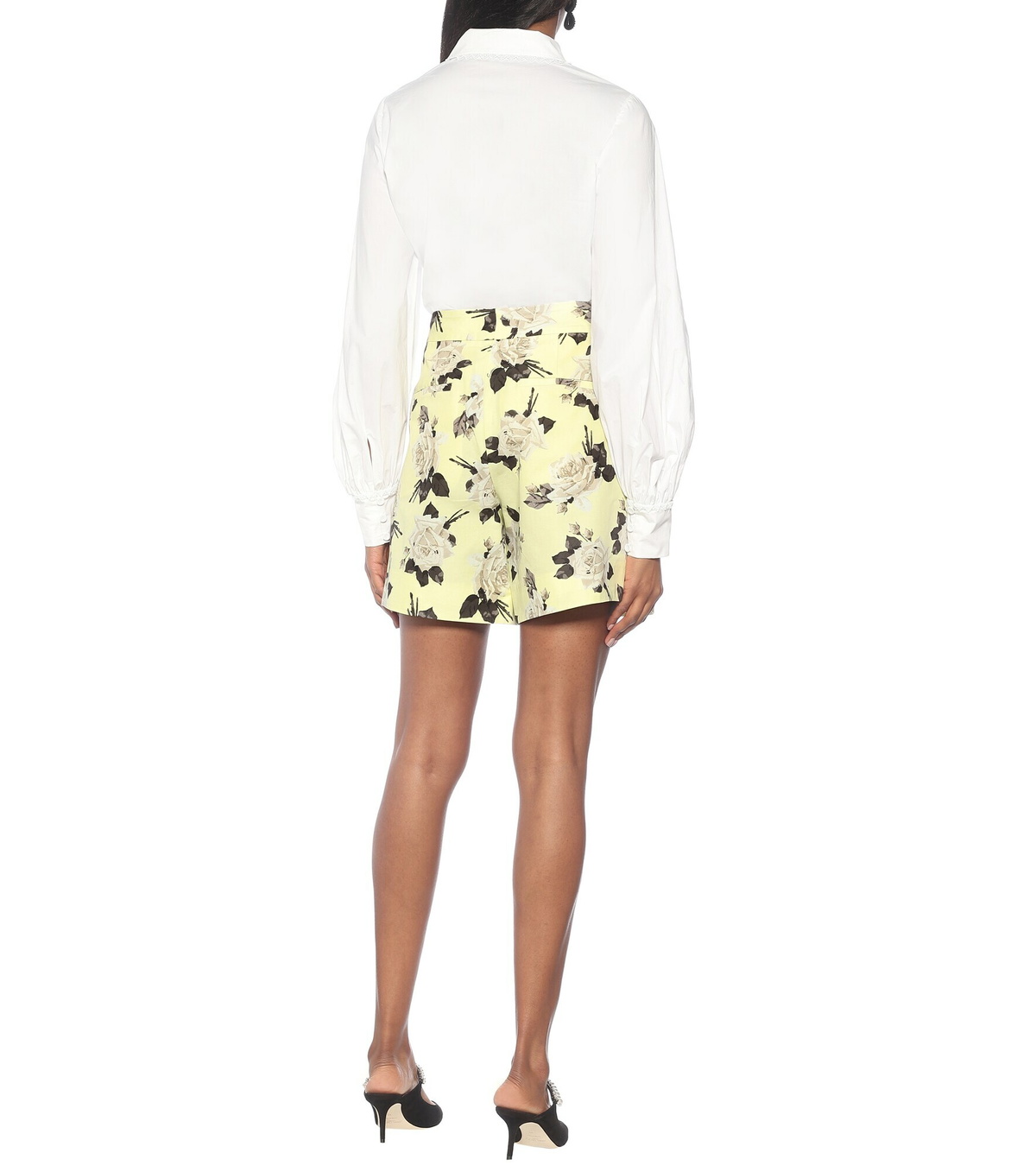 Erdem - Howard high-rise floral cotton shorts