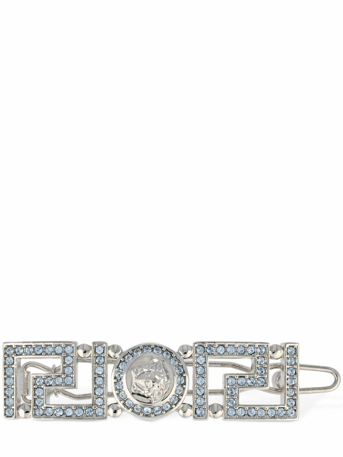 VERSACE - Greca Motif & Medusa Crystal Hair Clip Versace