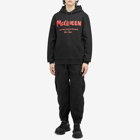 Alexander McQueen Men's Graffiti Logo Hoodie in Black/Lust Red