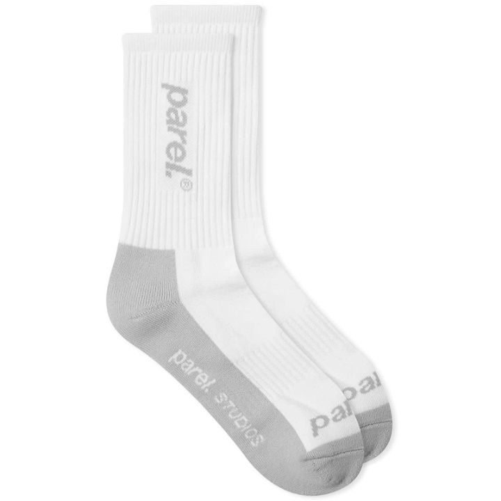 Photo: Parel Studios Men's Sports Socks in White/Grey 