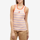 JW Anderson Women's Striped Contrast Trim Vest in Pink/Multi