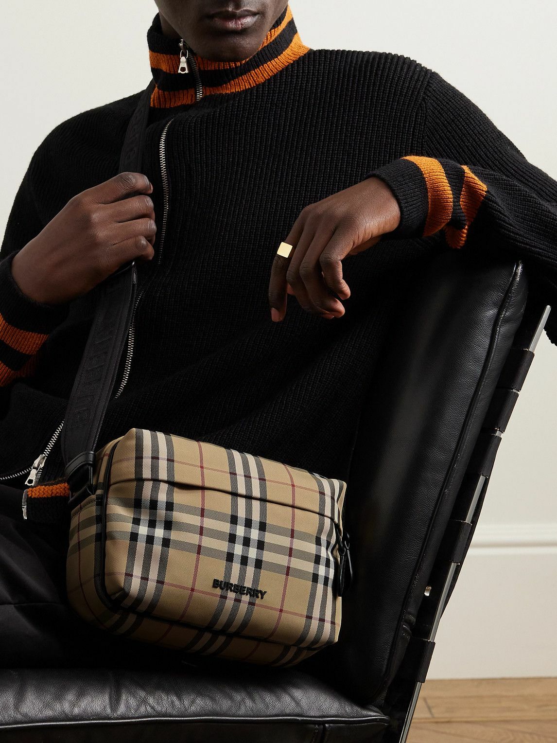 Burberry Checked Shell Messenger Bag Burberry