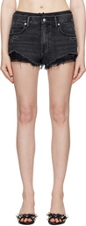 Alexander Wang Gray Pre-Styled Silk Boxer Denim Shorts