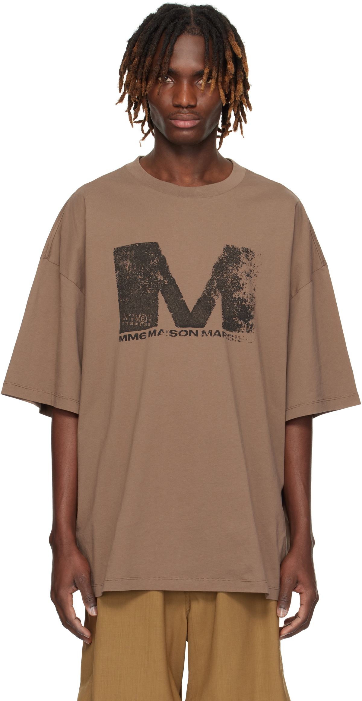 MM6 Maison Margiela Brown Graphic T-shirt MM6 Maison Margiela