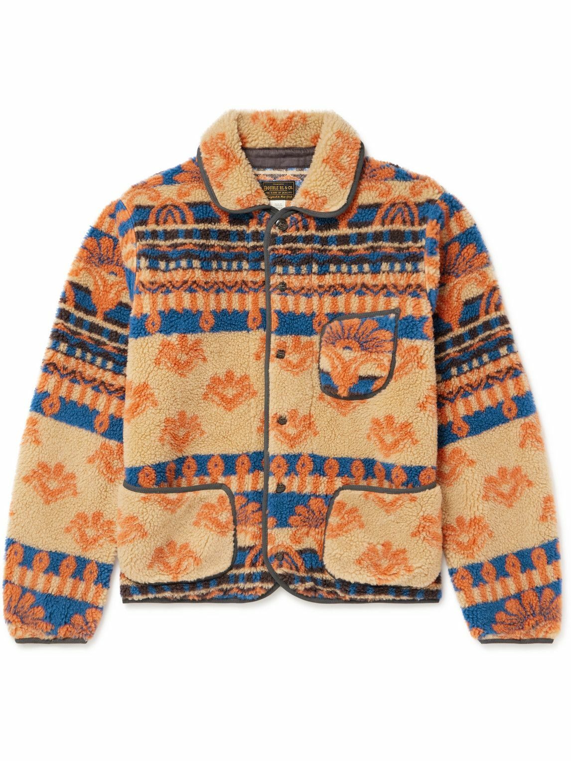 RRL - Bryn Wool-Blend Fleece-Jacquard Jacket - Orange RRL