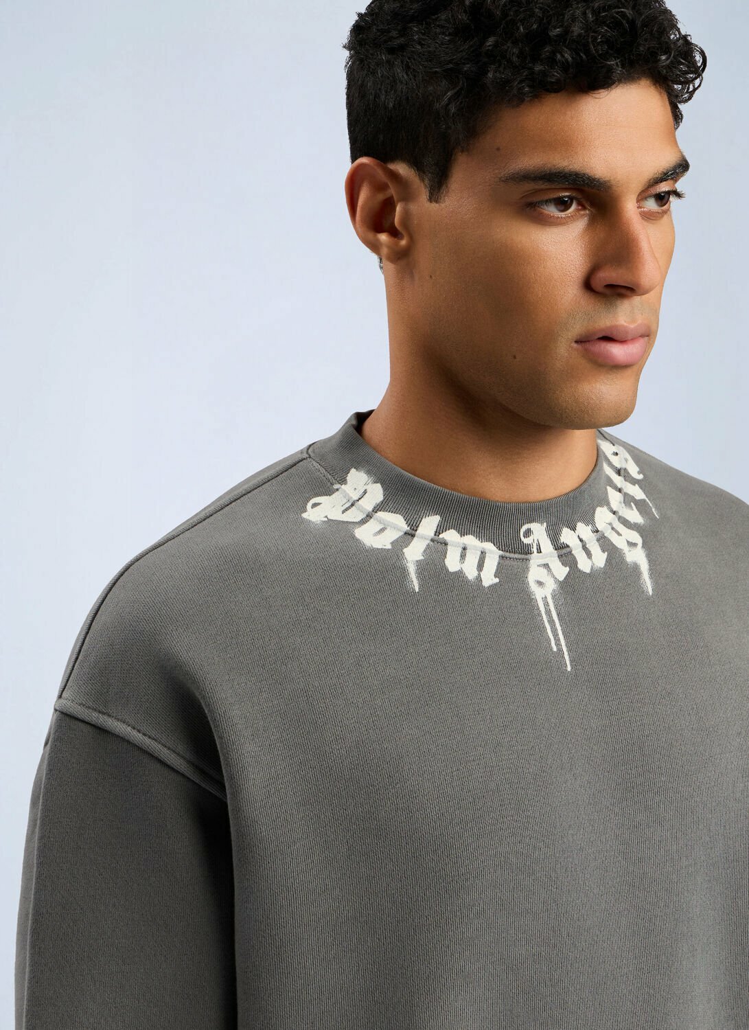 Palm Angels Neck Logo Regular Crewneck Sweatshirt Palm Angels