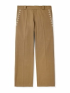 Cherry Los Angeles - Charro Straight-Leg Embroidered Cotton-Twill Trousers - Brown