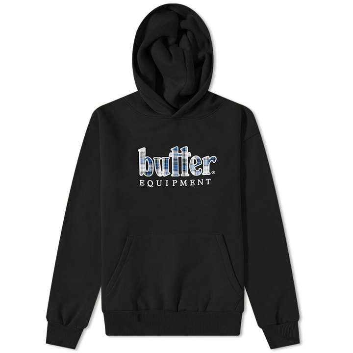 Photo: Butter Goods Men's Plaid Applique Hoody in Black