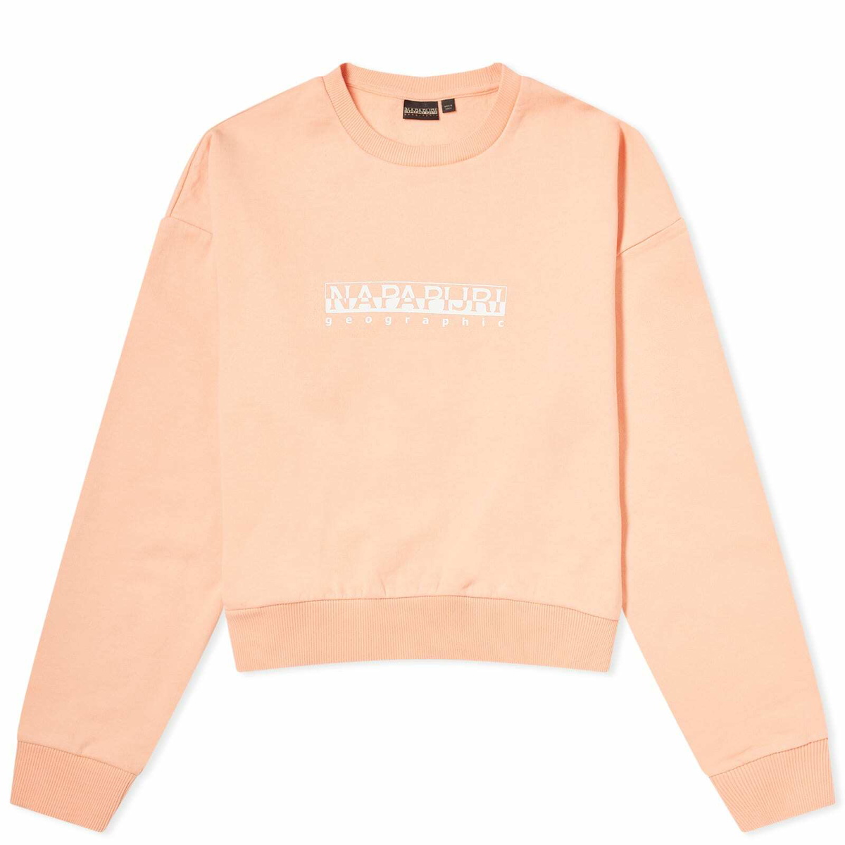 Napapijri Women's Box Cropped Sweat in Pink Salmon
