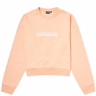Napapijri Women's Box Cropped Sweat in Pink Salmon