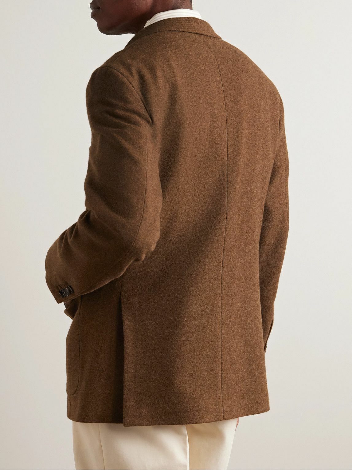 UMIT BENAN B - Brushed Wool and Cashmere-Blend Blazer - Brown