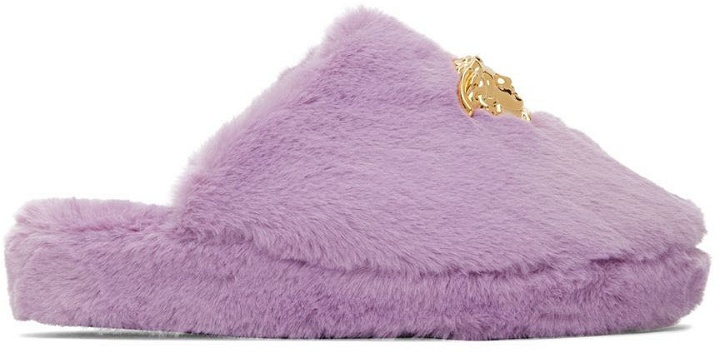 Photo: Versace Purple 'La Medusa' Slippers