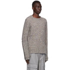 Helmut Lang Black and Multicolor Wool Marled Sweater