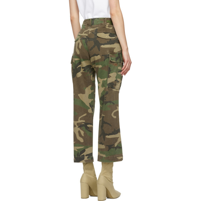 R13 Green and Brown Camo traight Cargo Pants R13