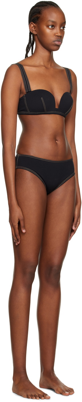La Perla Black Contrast Stitch Bikini Bottom