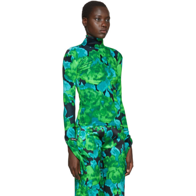 Richard Quinn Green Floral Turtleneck