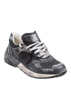 Golden Goose Running Sneakers In Leather And Mesh Color Black/silver