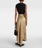 Loro Piana Asymmetric silk maxi skirt
