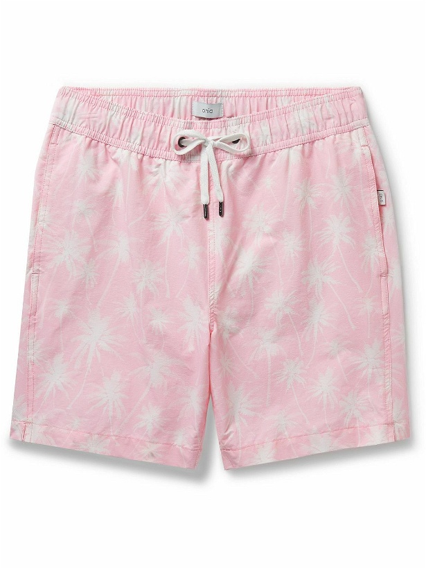 Photo: Onia - Charles Straight-Leg Long-Length Printed Swim Shorts - Pink