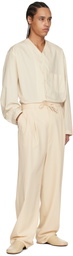 LEMAIRE Beige Leather Slippers