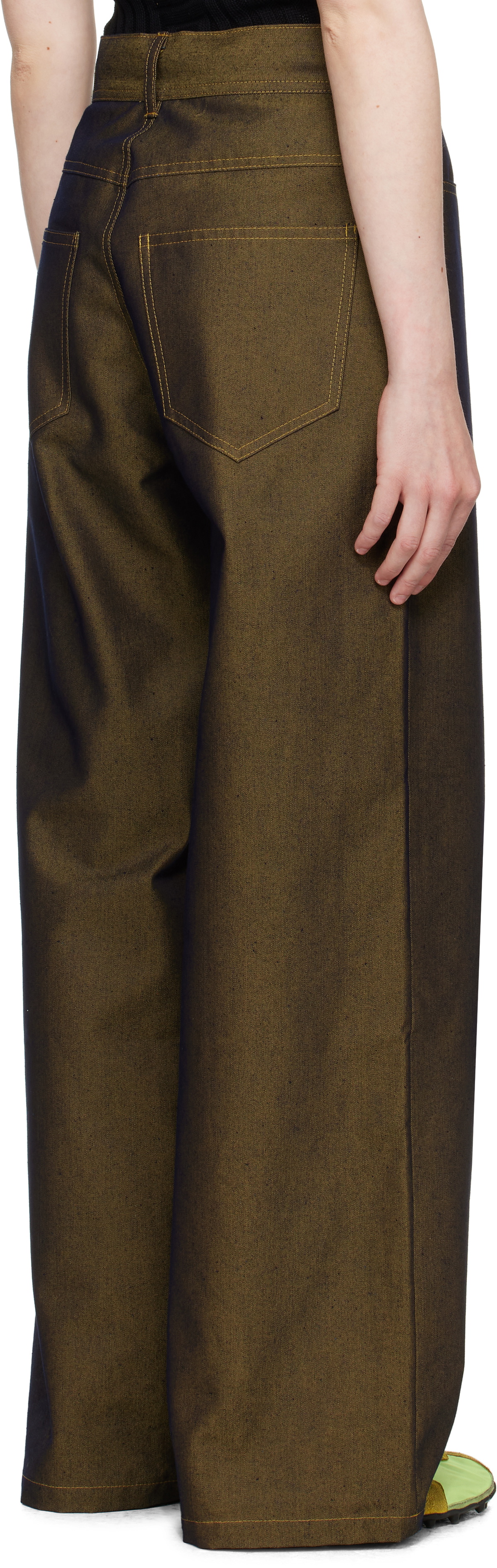 Stanley Raffington Navy & Yellow Two Tone Jeans
