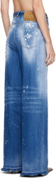 Dsquared2 Blue Medium Wood Worm Wash Cool Girl Jeans