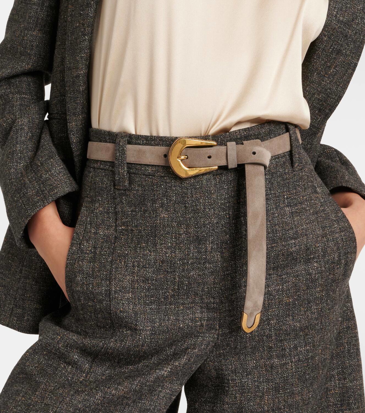 Brunello Cucinelli Men's Suede Belt AFRICA