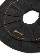 Ganni Logo-embroidered Stretch-cotton Scrunchie - Black - One Size