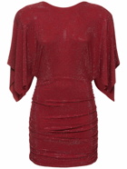 ALEXANDRE VAUTHIER - Glittered Draped Jersey Mini Dress