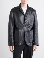 Golden Bear - Notched Lapel Leather Blazer - Black