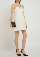 Rebecca Vallance Willow Strapless Mesh and Crepe Mini Dress Ivory
