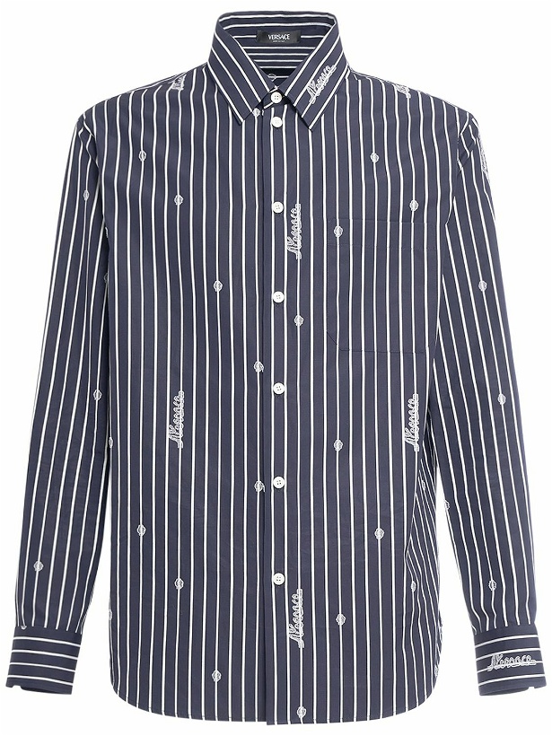Photo: VERSACE - Striped Cotton Poplin Shirt