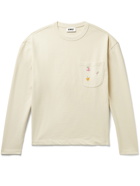 YMC - Embroidered Cotton-Jersey T-Shirt - Neutrals