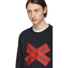 Dolce and Gabbana Navy Tape Logo Sweatshirt