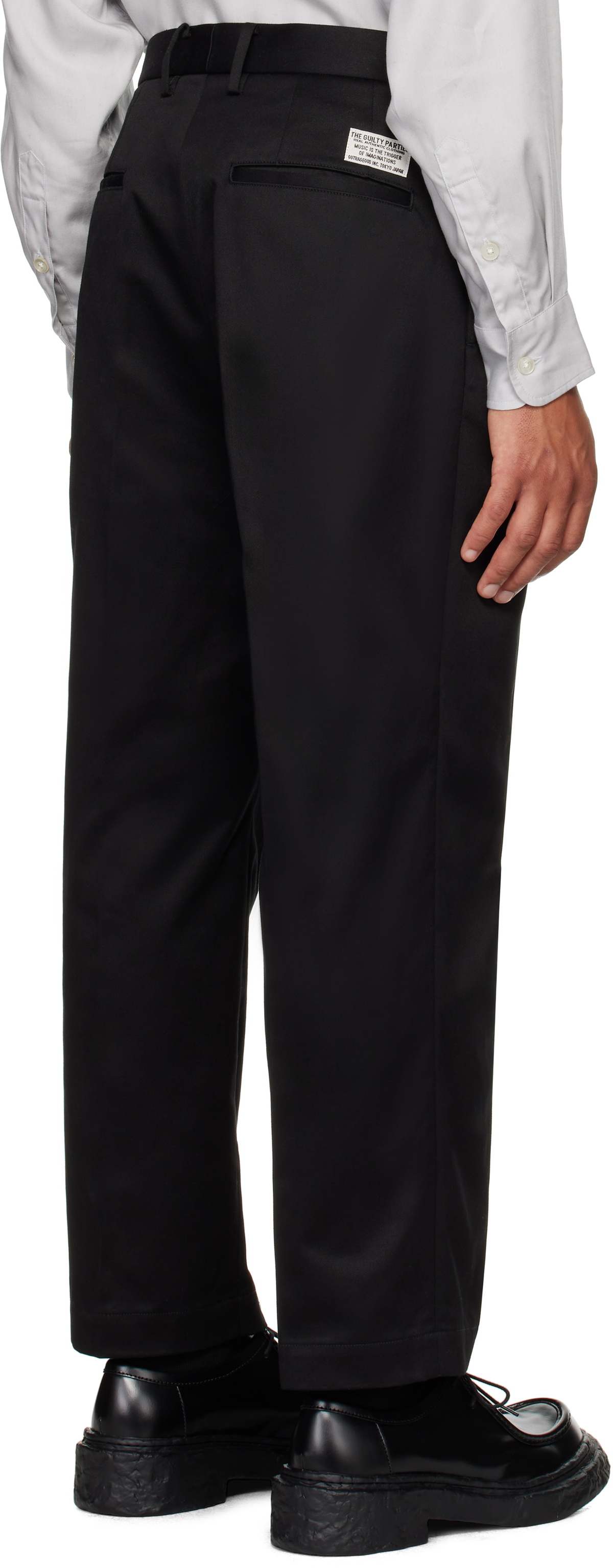 WACKO MARIA Black Double Pleated Chino Trousers