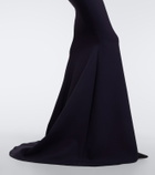 Safiyaa Elyna asymmetric crêpe gown